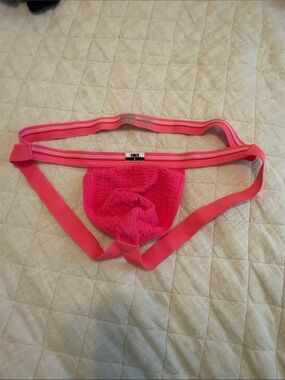 Men's Neon Pink Jockstrap with Support Pouch